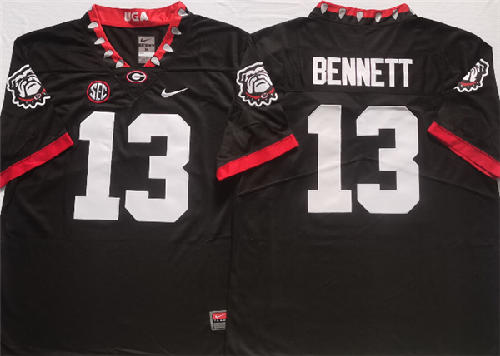 Men’s Georgia Bulldogs #13 BENNETT Black College Football Stitched Jersey