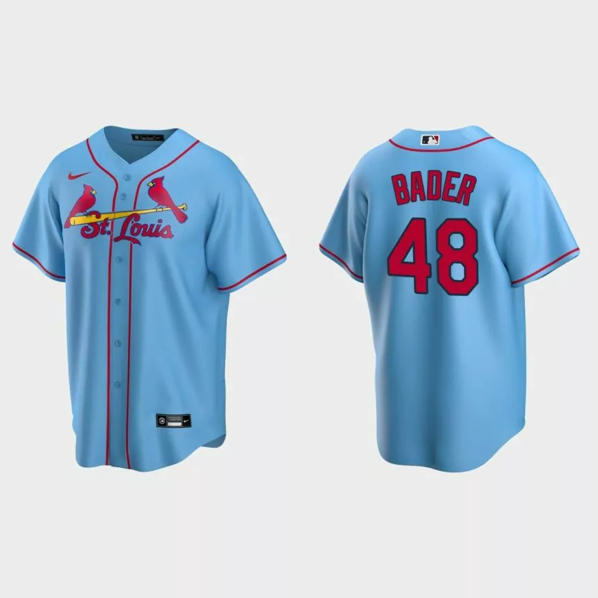 Men’s Harrison Bader #48 St. Louis Cardinals Alternate Replica Jersey – Light Blue