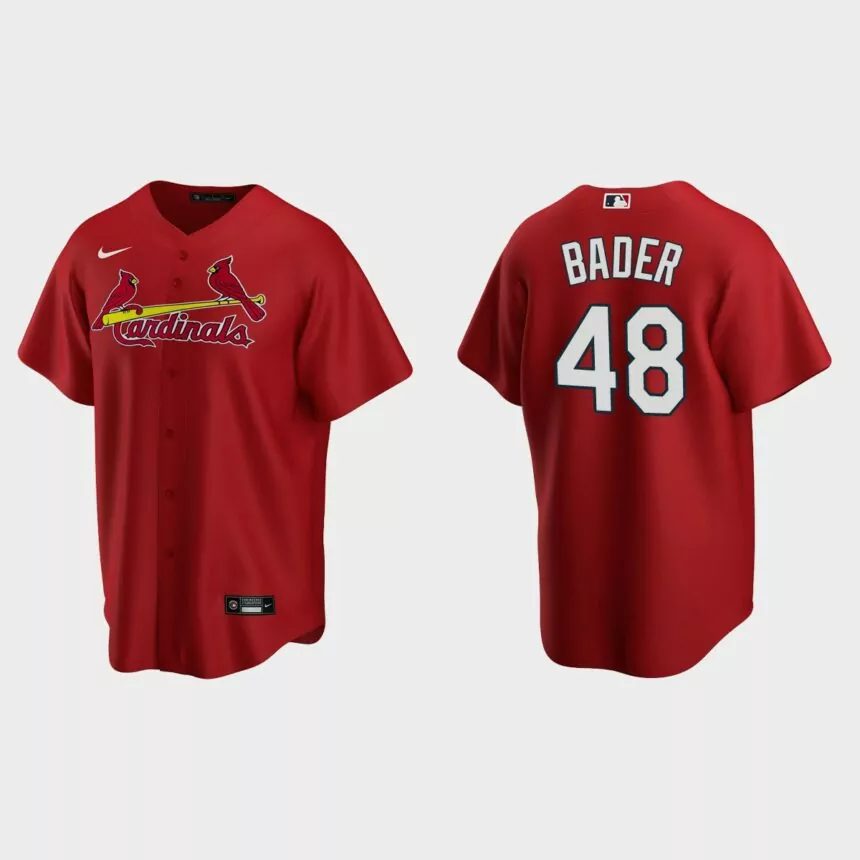 Men’s Harrison Bader #48 St. Louis Cardinals Alternate Replica Jersey – Red