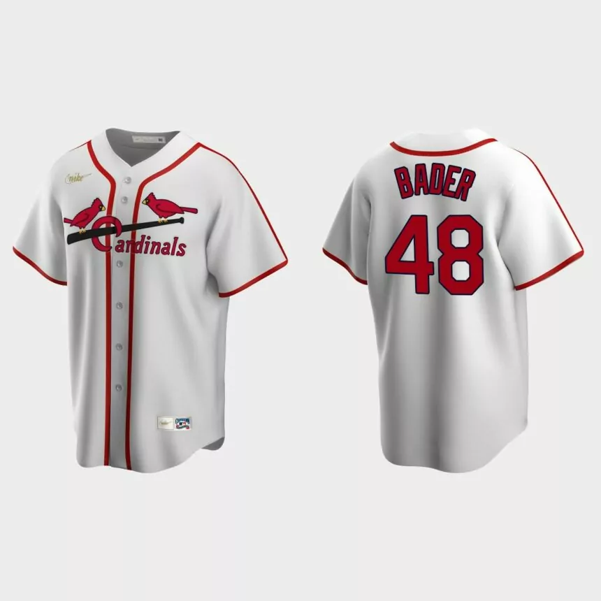 Men’s Harrison Bader #48 St. Louis Cardinals Cooperstown Collection Home Jersey – White