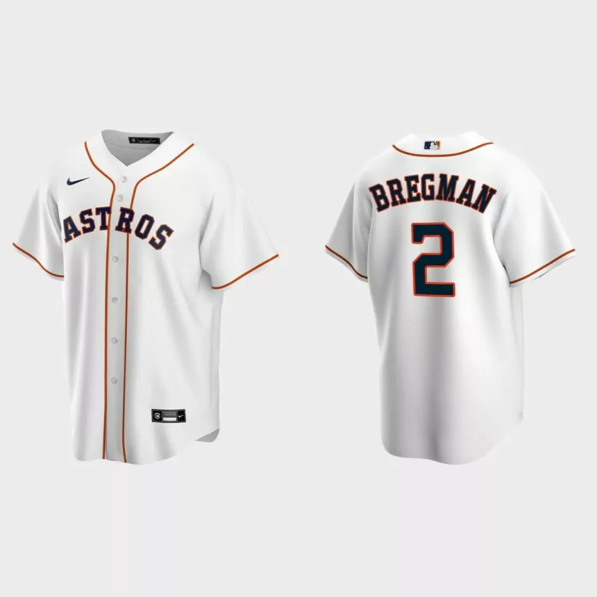 Men’s Houston Astros Alex Bregman Home Replica Jersey – White