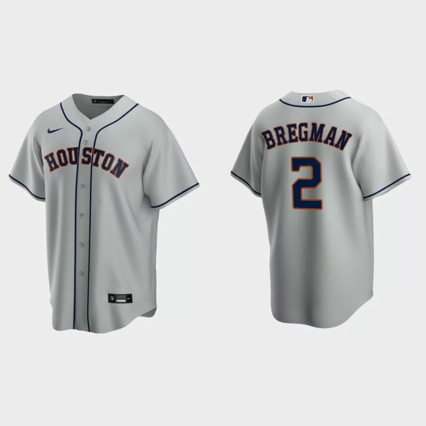 Men’s Houston Astros Alex Bregman Road Replica Jersey – Gray