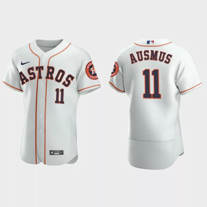 Men’s Houston Astros Brad Ausmus White Authentic Retired Player Jersey