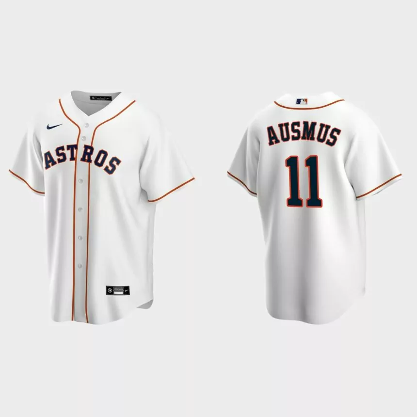 Men’s Houston Astros Brad Ausmus White Replica Retired Player Jersey