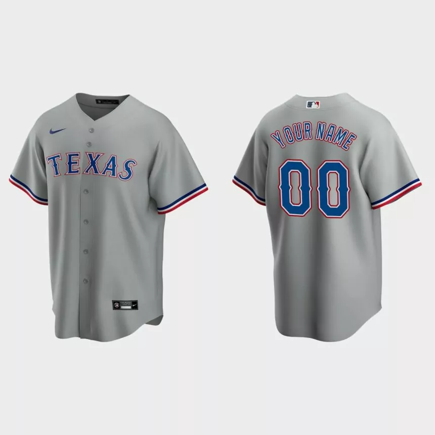 Men’s Houston Astros Gray Replica Road Custom Jersey