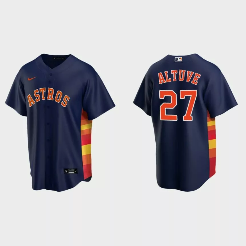 Men’s Houston Astros Jose Altuve Alternate Replica Jersey – Navy