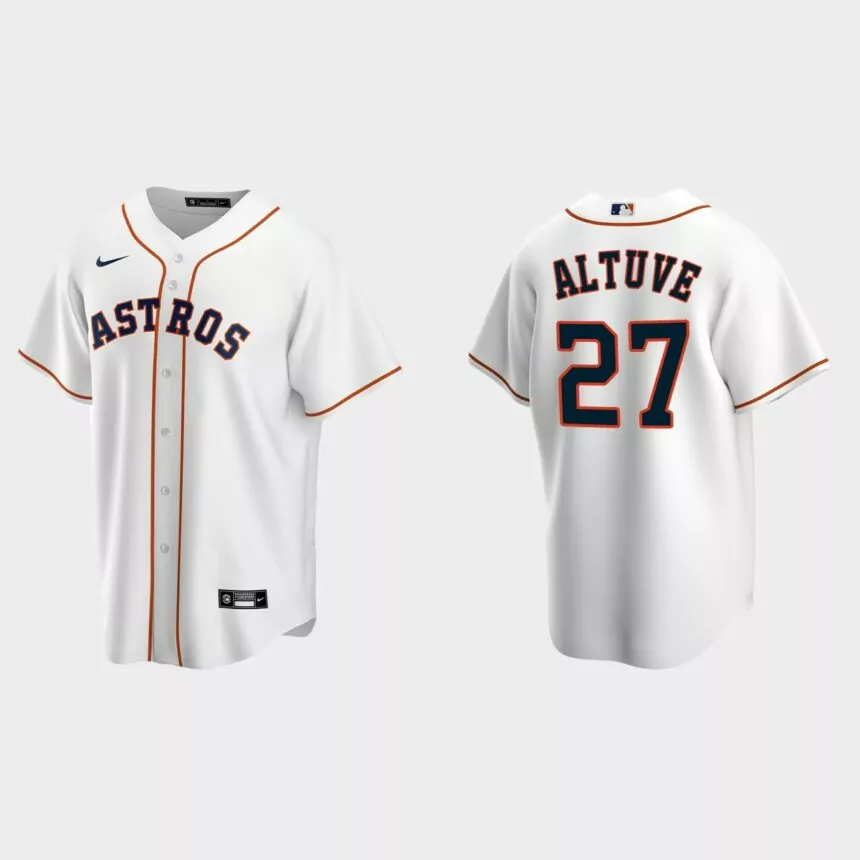 Men’s Houston Astros Jose Altuve Home Replica Jersey – White