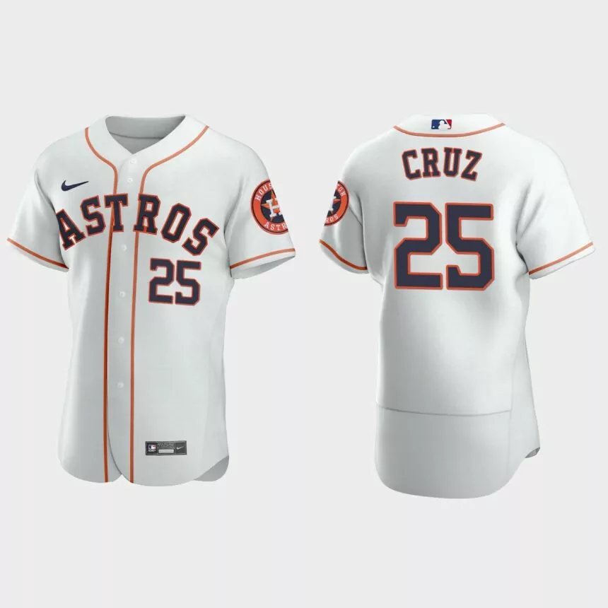 Men’s Houston Astros Jose Cruz White Authentic Retired Player Jersey