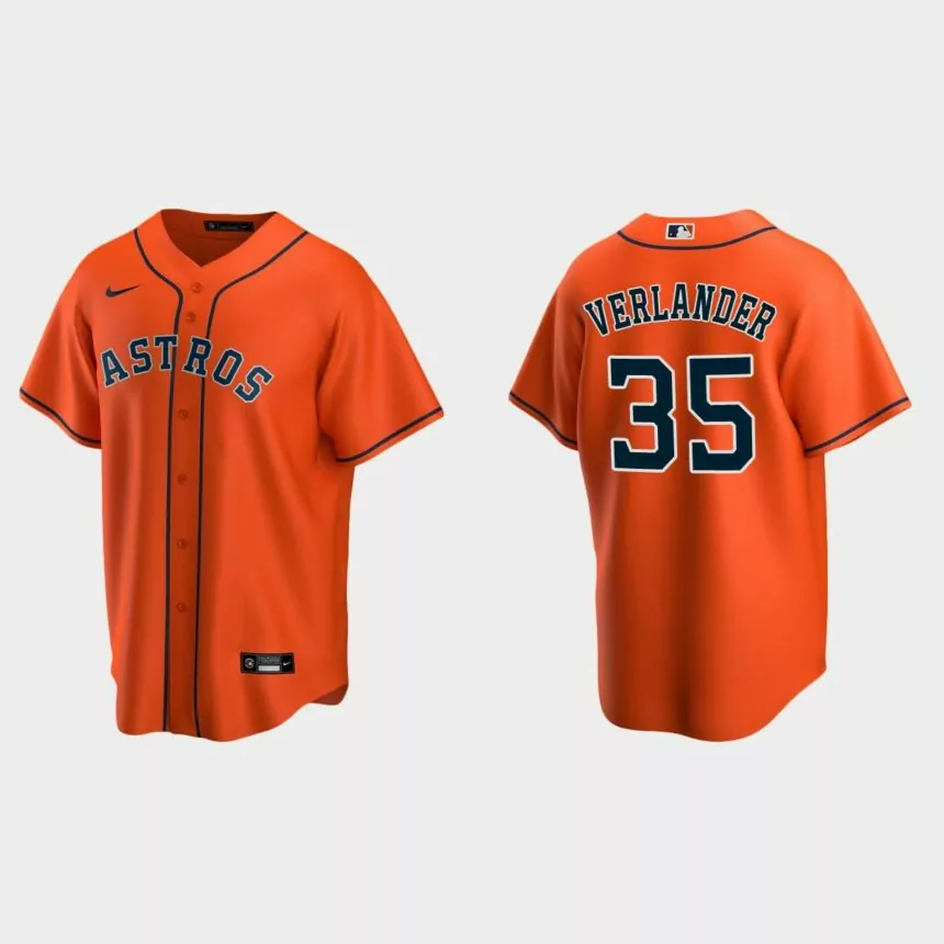 Men’s Houston Astros Justin Verlander Alternate Replica Jersey – Orange