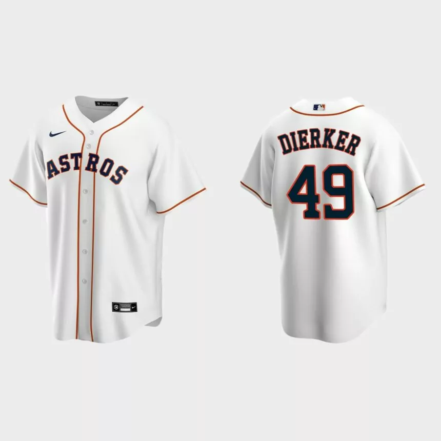Men’s Houston Astros Larry Dierker White Replica Retired Player Jersey