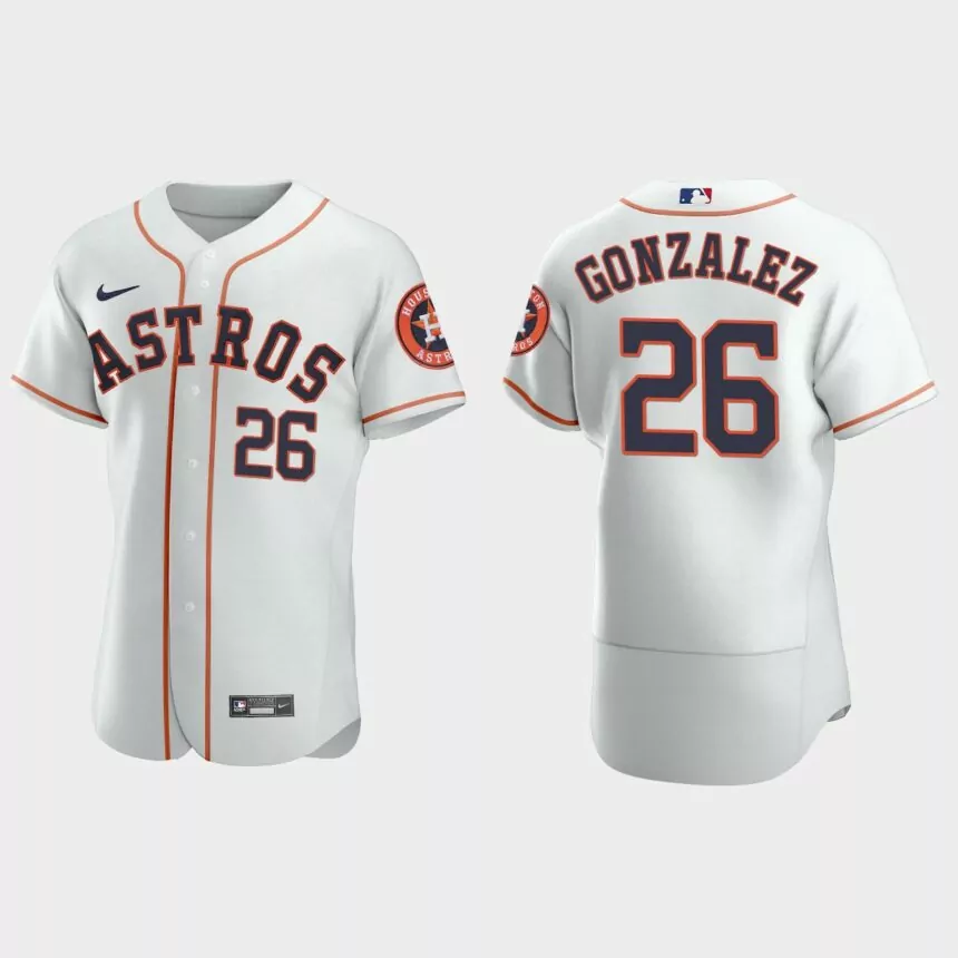 Men’s Houston Astros Luis Gonzalez White Authentic Retired Player Jersey