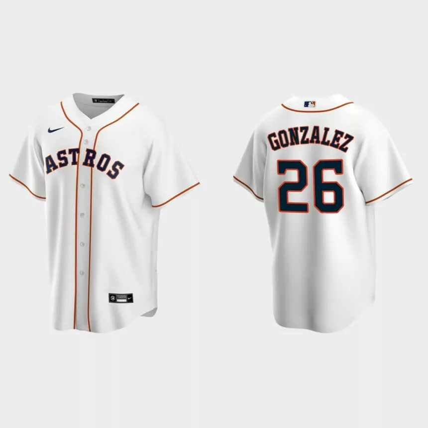 Men’s Houston Astros Luis Gonzalez White Replica Retired Player Jersey