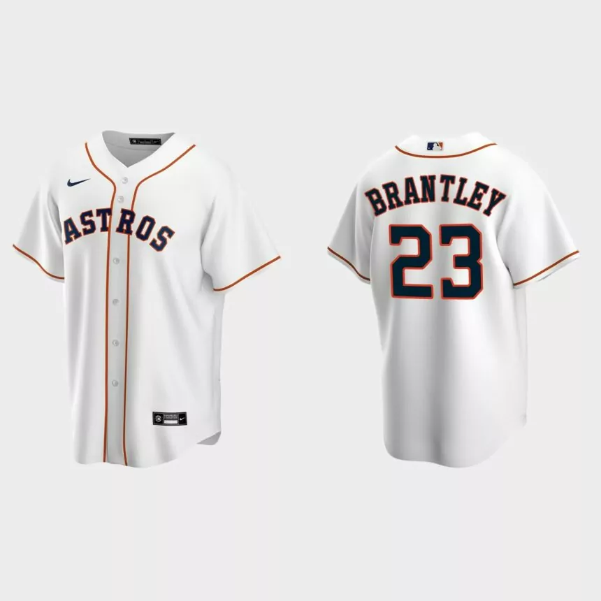 Men’s Houston Astros Michael Brantley Home Replica Jersey – White
