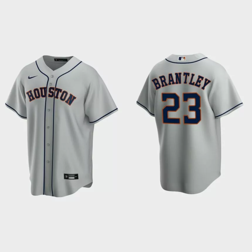 Men’s Houston Astros Michael Brantley Road Replica Jersey – Gray