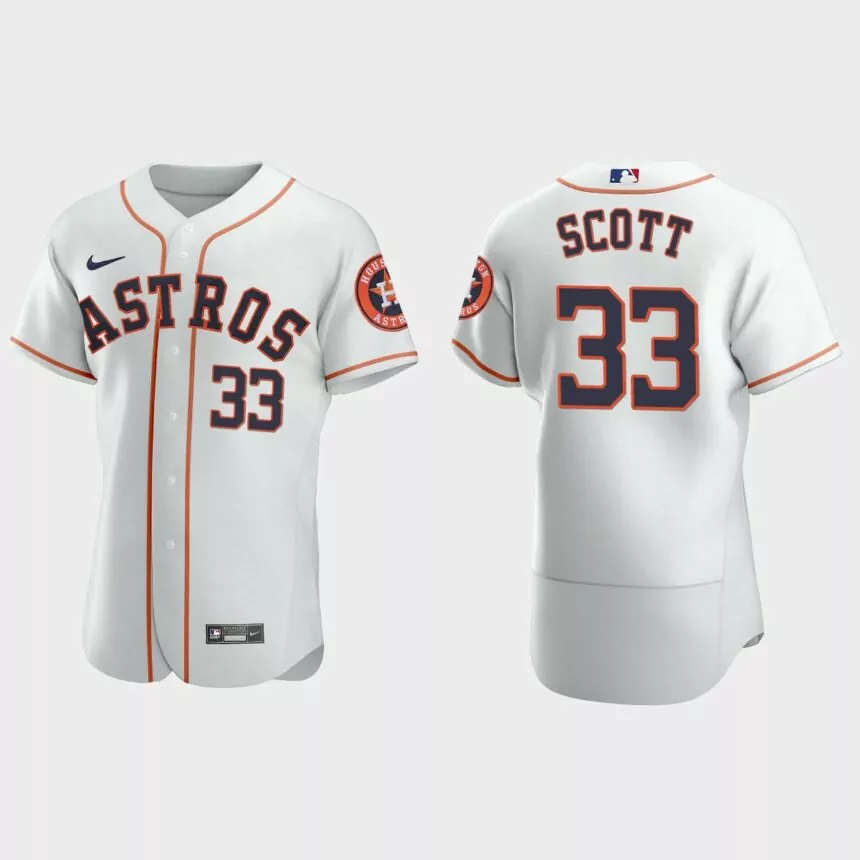 Men’s Houston Astros Mike Scott White Authentic Retired Player Jersey