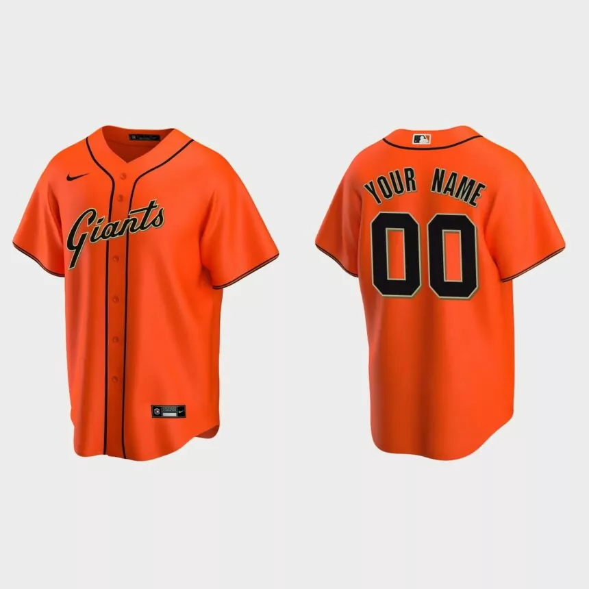 Men’s Houston Astros Orange Replica Alternate Custom Jersey