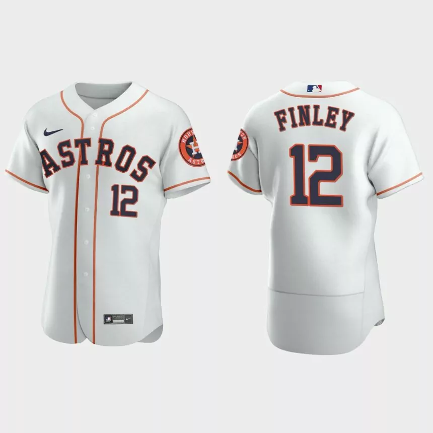 Men’s Houston Astros Steve Finley White Authentic Retired Player Jersey