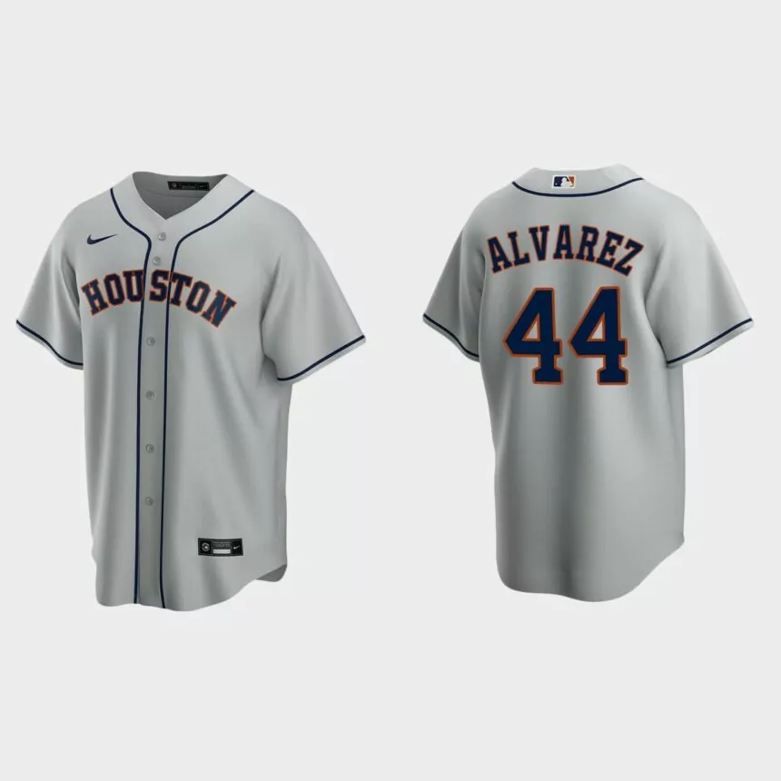 Men’s Houston Astros Yordan Alvarez Road Replica Jersey – Gray