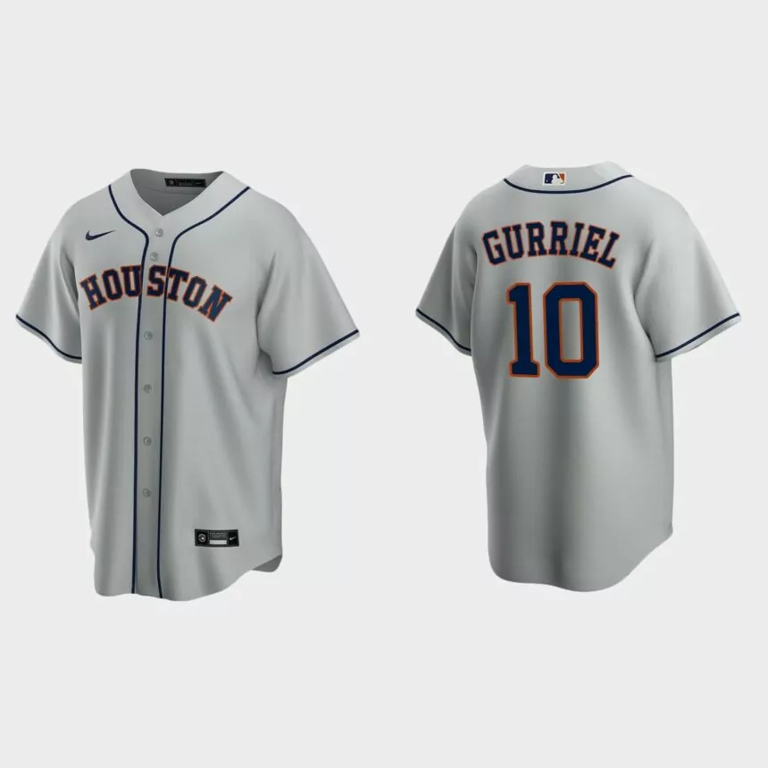 Men’s Houston Astros Yuli Gurriel Road Replica Jersey – Gray