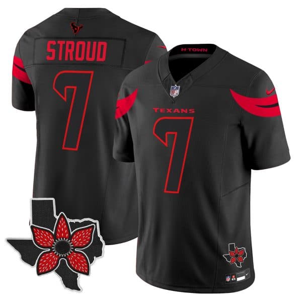 Men’s Houston Texans ‘Stranger Things Edition’ Vapor Limited Jersey – All Stitched C.J. Stroud