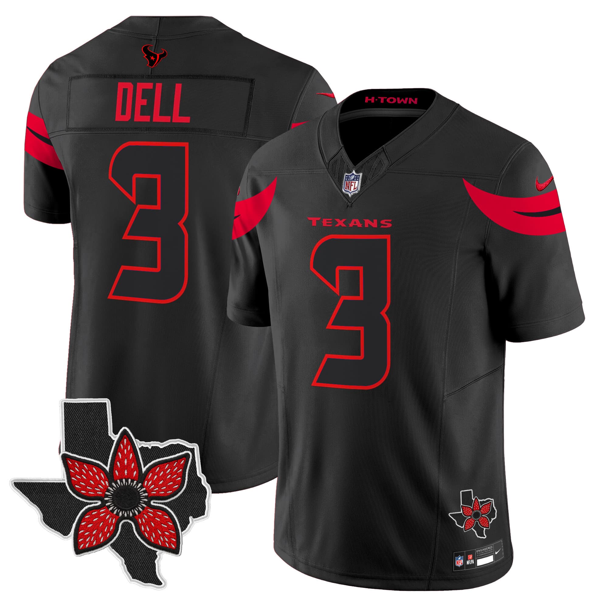 Men’s Houston Texans ‘Stranger Things Edition’ Vapor Limited Jersey – All Stitched Tank Dell