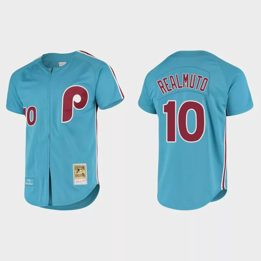 Men’s J.T. Realmuto Philadelphia Phillies Cooperstown Collection Authentic Jersey – Light Blue