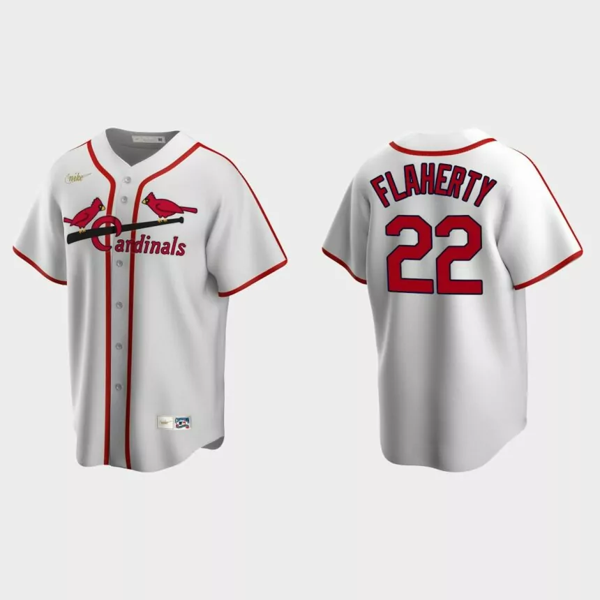Men’s Jack Flaherty #22 St. Louis Cardinals Cooperstown Collection Home Jersey – White