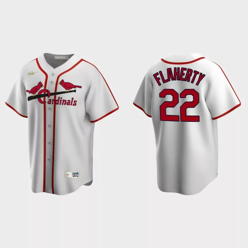 Men’s Jack Flaherty St. Louis Cardinals Cooperstown Collection Home Jersey – White