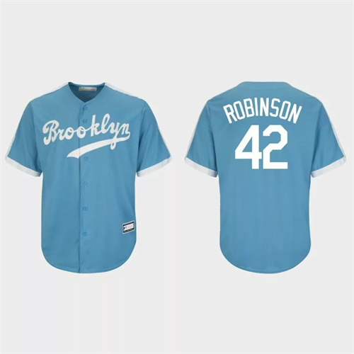 Men’s Jackie Robinson Brooklyn Dodgers Cooperstown Collection Replica Alternate Jersey – Light Blue.jpg