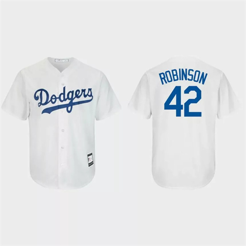 Men’s Jackie Robinson Brooklyn Dodgers Cooperstown Collection Replica Home Jersey – White.jpg