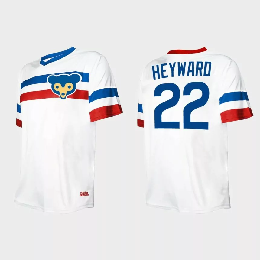 Men’s Jason Heyward Chicago Cubs Cooperstown Collection V-Neck Jersey – White