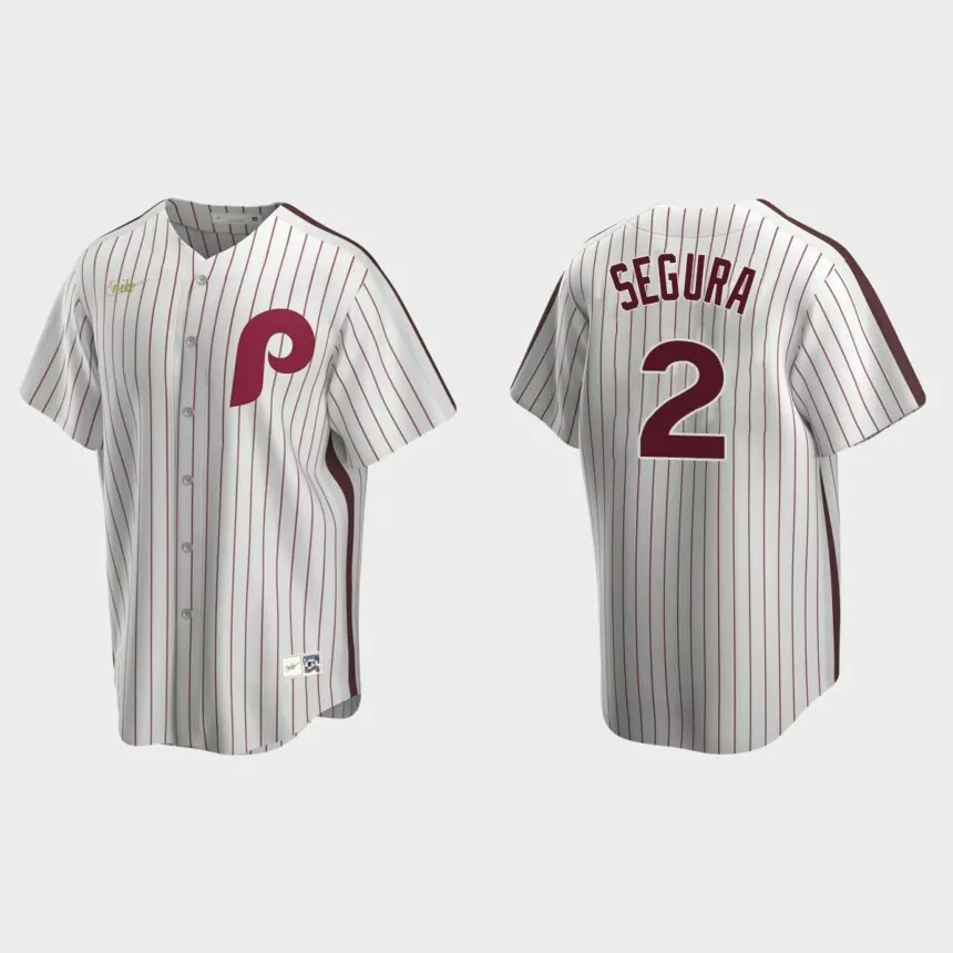 Men’s Jean Segura #2 Philadelphia Phillies Cooperstown Collection Home Jersey – White