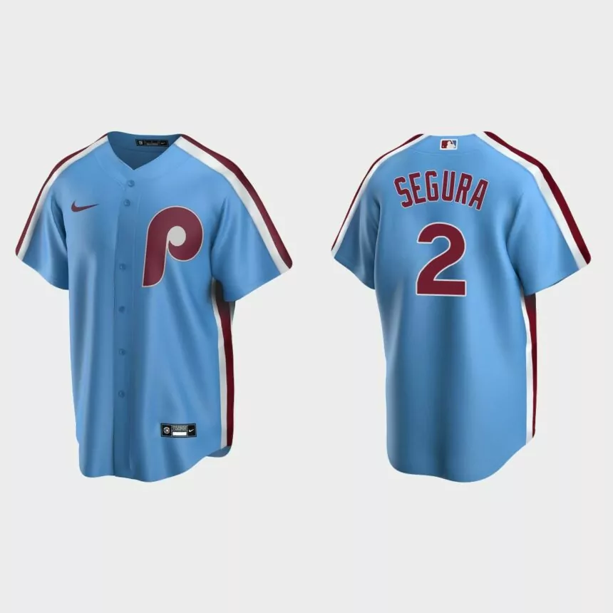 Men’s Jean Segura Philadelphia Phillies Cooperstown Collection Road Jersey – Light Blue