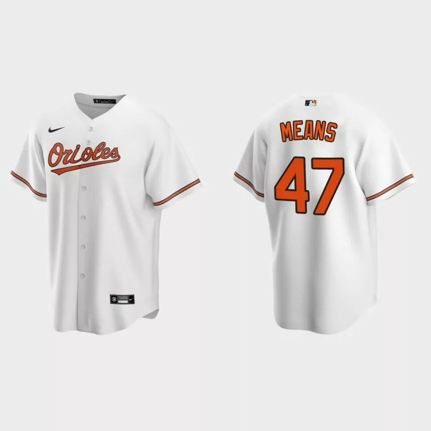 Men’s John Means Baltimore Orioles Home Replica Jersey – White