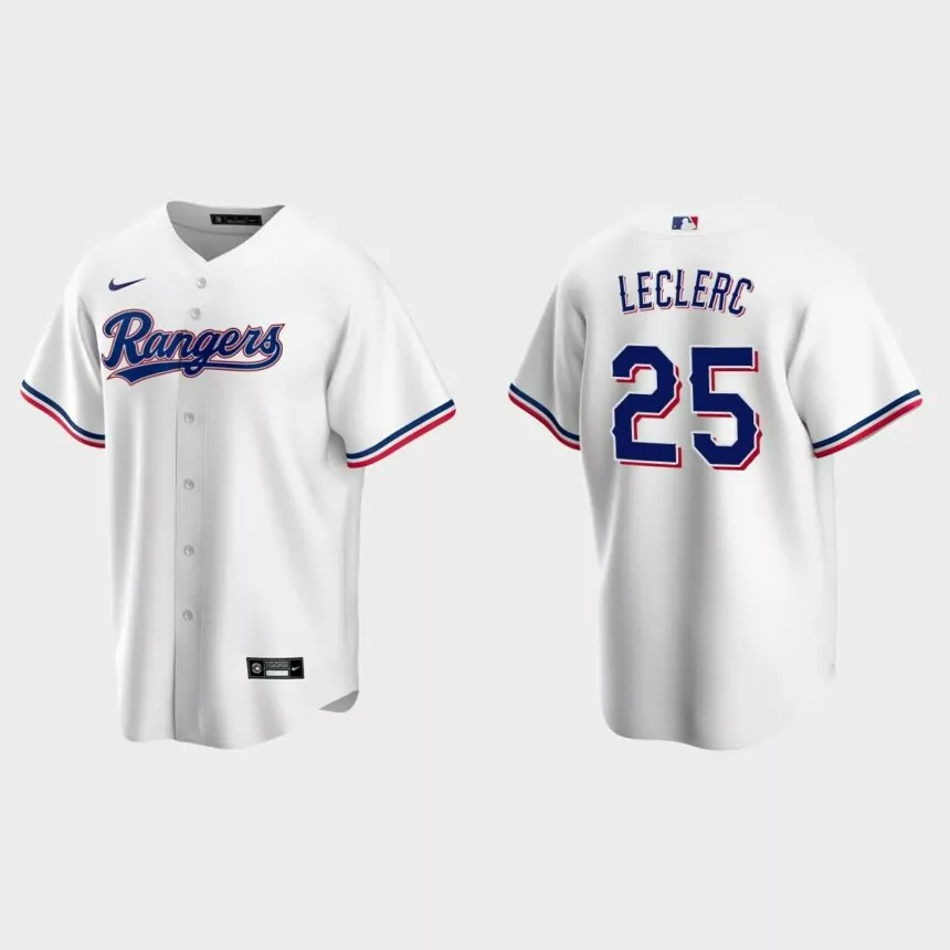 Men’s Jose Leclerc #25 Texas Rangers Replica Home Jersey – White