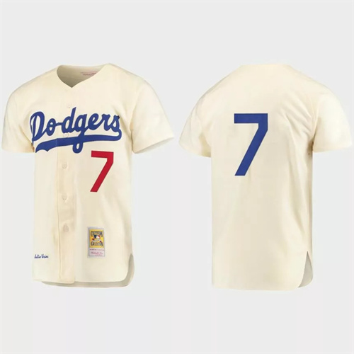 Men’s Julio Urias Brooklyn Dodgers Cooperstown Collection Authentic Jersey – Cream.jpg