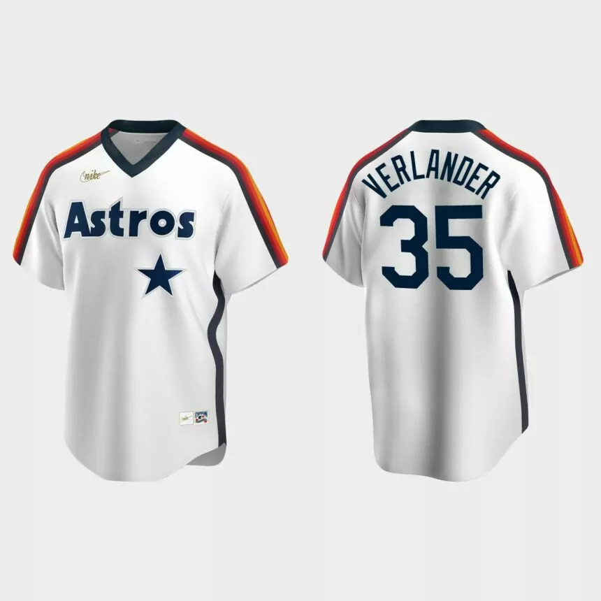 Men’s Justin Verlander Houston Astros Cooperstown Collection Home Jersey – White