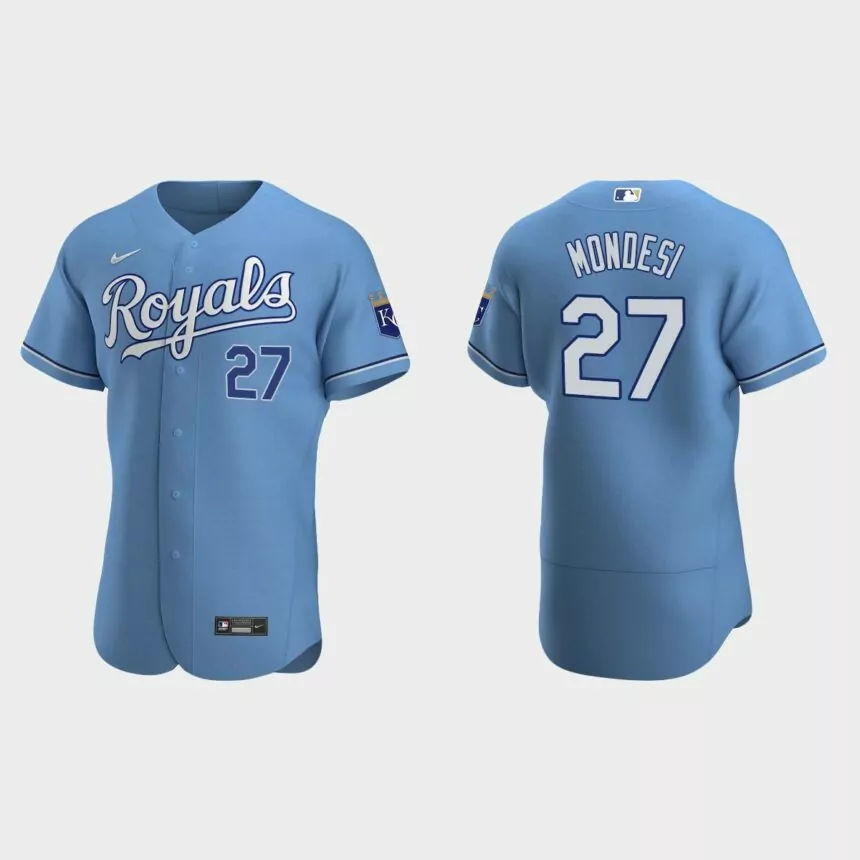 Men’s Kansas City Royals Adalberto Mondesi 2020 Alternate Authentic Jersey – Light Blue