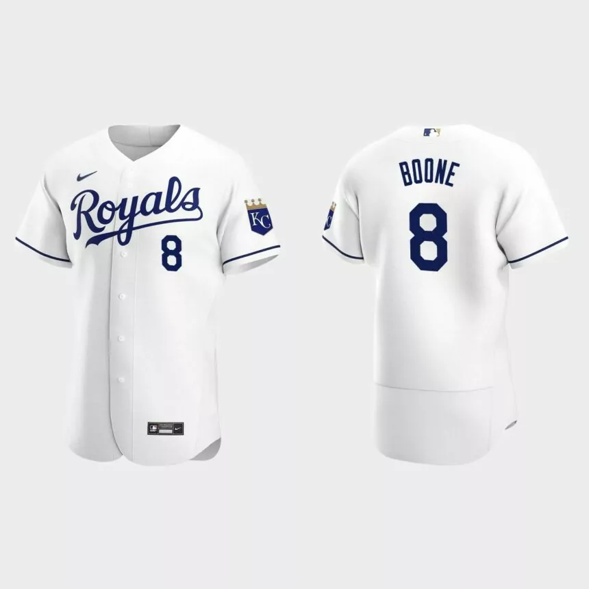 Men’s Kansas City Royals Bob Boone White Authentic Retired Player Jersey