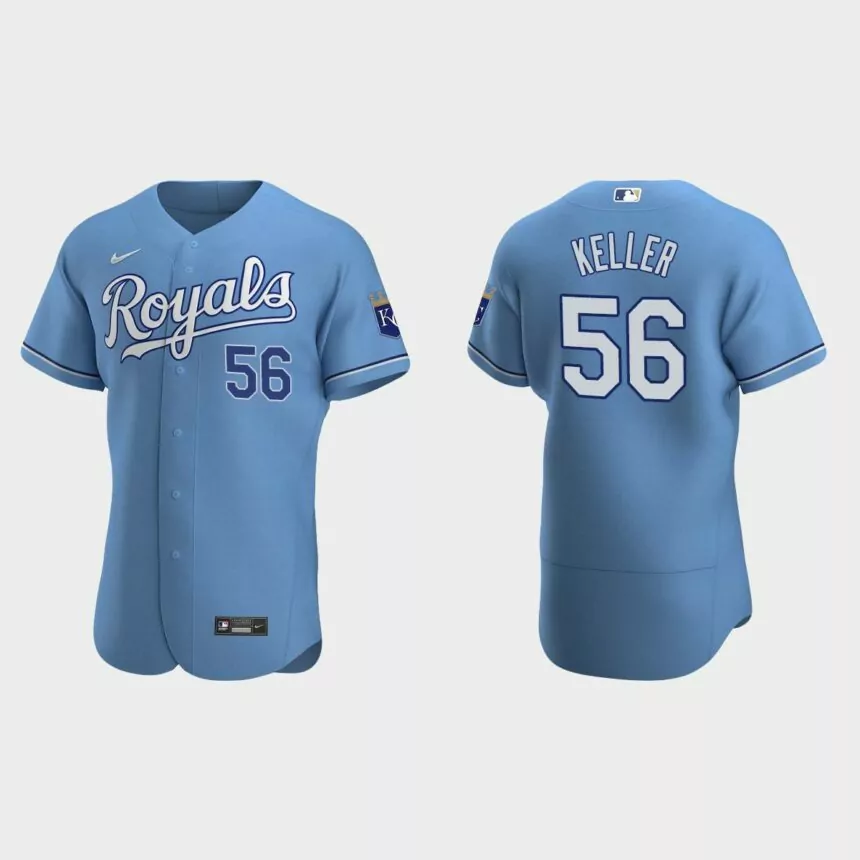 Men’s Kansas City Royals Brad Keller 2020 Alternate Authentic Jersey – Light Blue