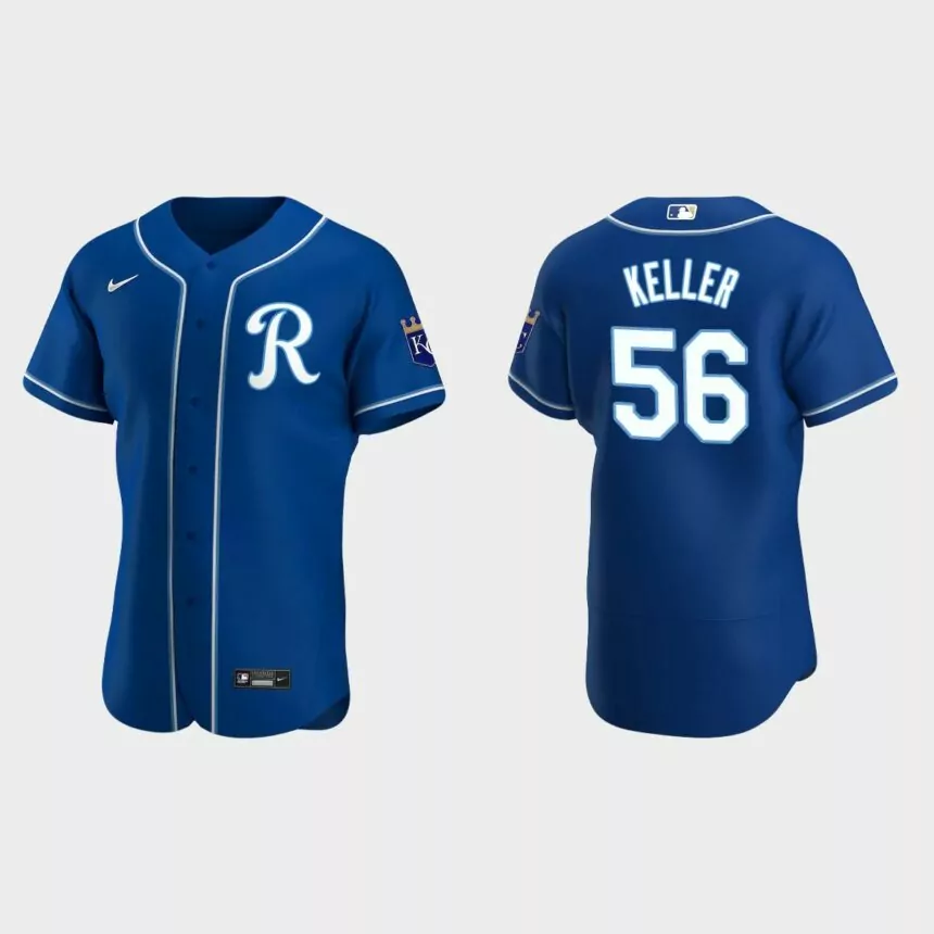 Men’s Kansas City Royals Brad Keller 2020 Alternate Authentic Team Logo Jersey – Royal