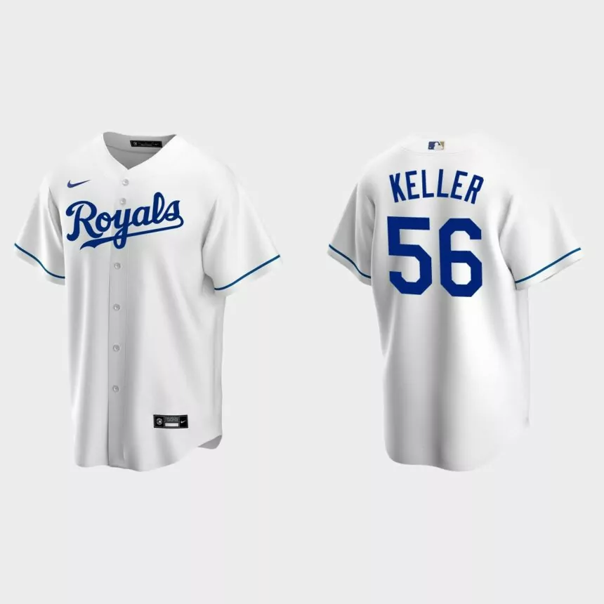 Men’s Kansas City Royals Brad Keller Home Replica Jersey – White
