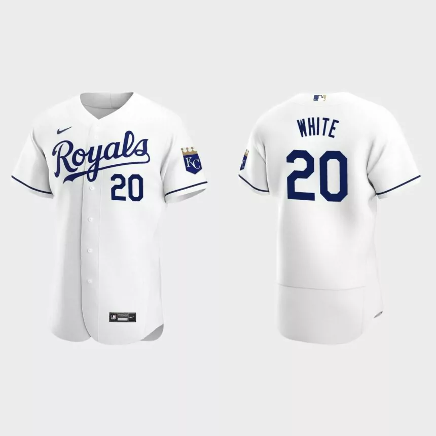 Men’s Kansas City Royals Frank White White Authentic Retired Player Jersey