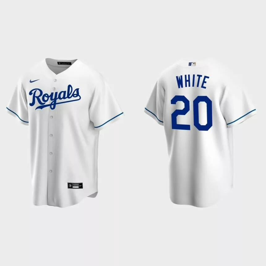 Men’s Kansas City Royals Frank White White Replica Retired Player Jersey