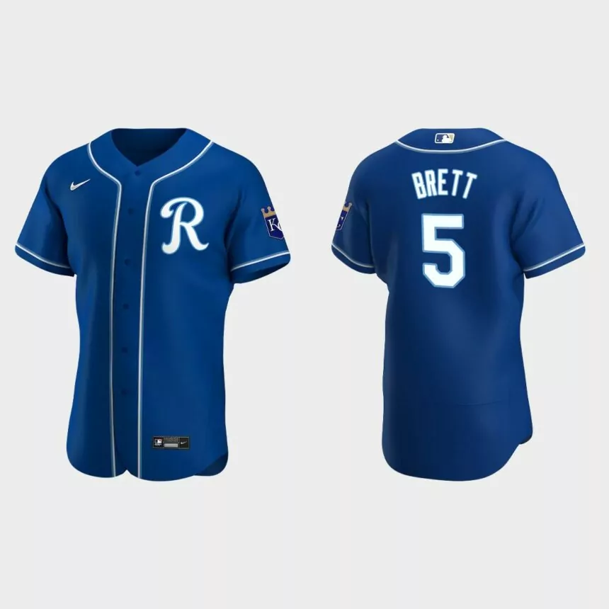 Men’s Kansas City Royals George Brett 2020 Alternate Authentic Team Logo Jersey – Royal