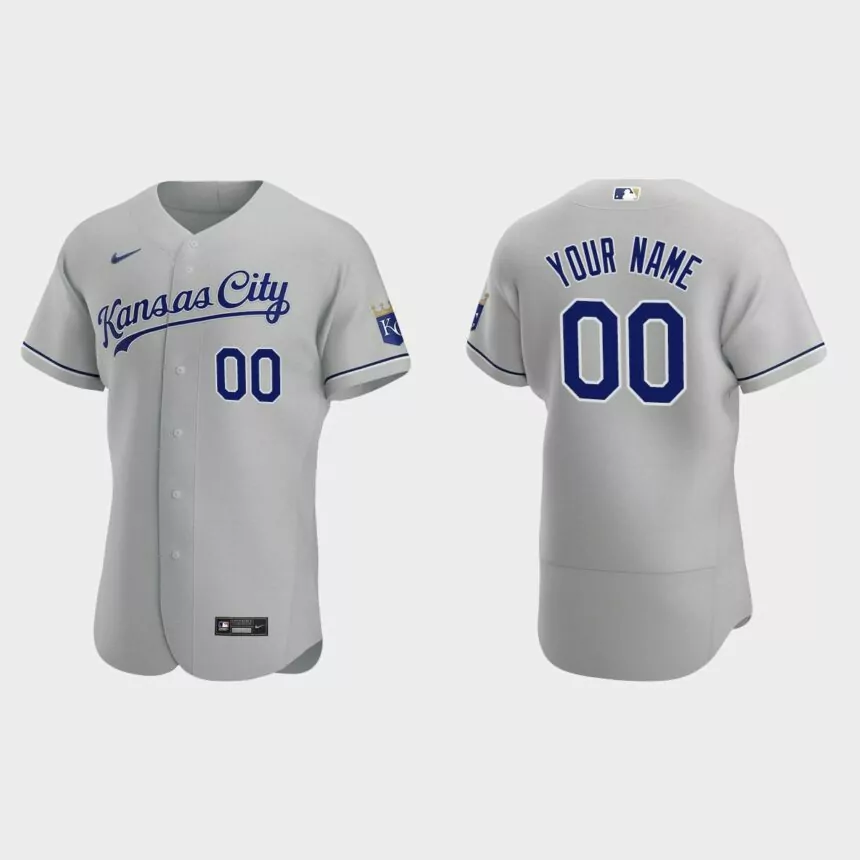 Men’s Kansas City Royals Gray Authentic 2020 Road Custom Jersey