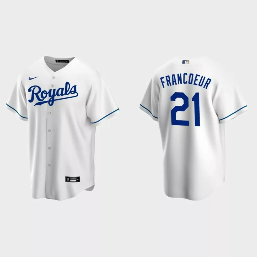 Men’s Kansas City Royals Jeff Francoeur White Replica Retired Player Jersey