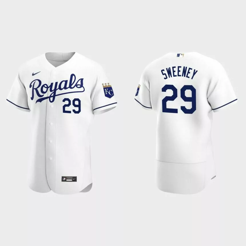 Men’s Kansas City Royals Mike Sweeney White Authentic Retired Player Jersey