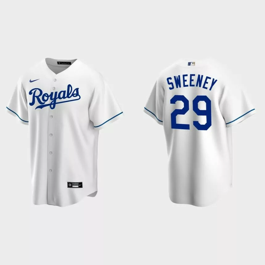 Men’s Kansas City Royals Mike Sweeney White Replica Retired Player Jersey