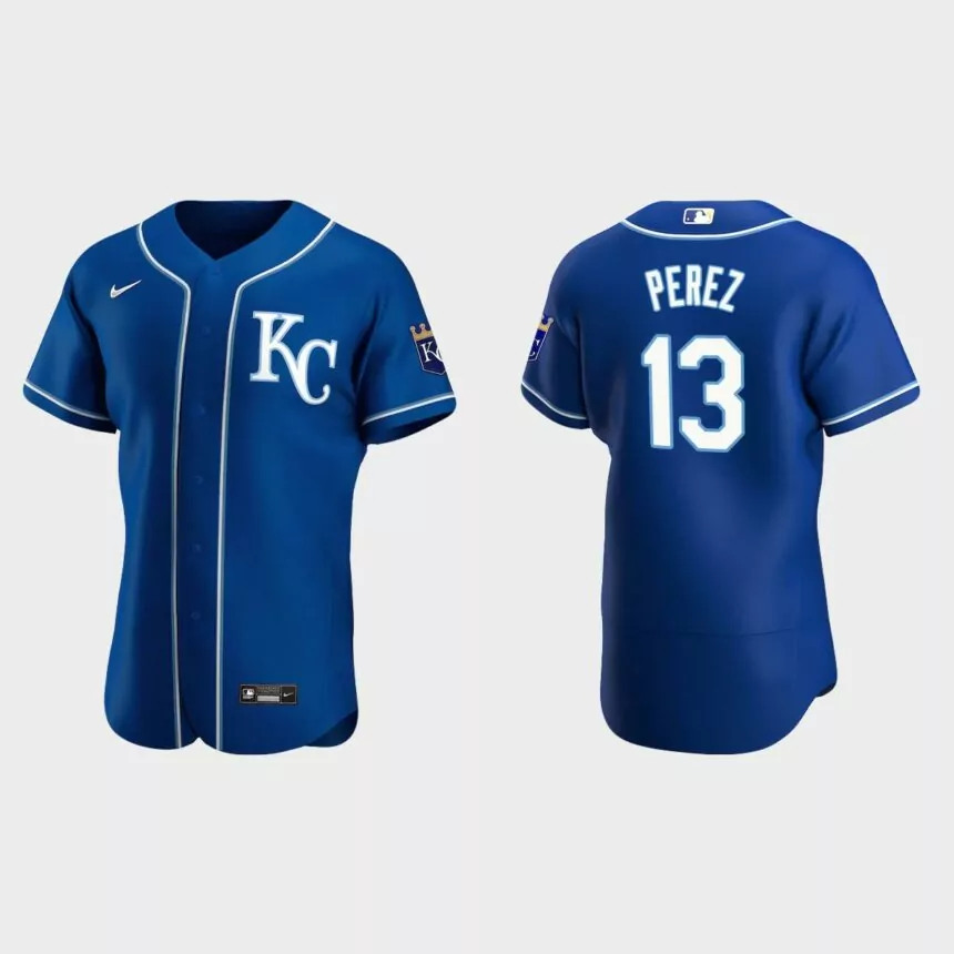 Men’s Kansas City Royals Salvador Perez 2020 Alternate Authentic Jersey – Royal